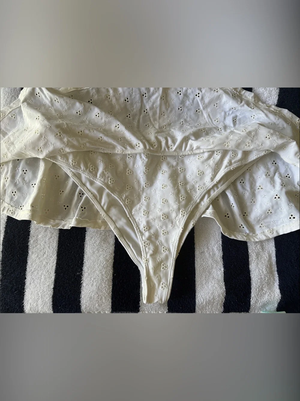 White Frankies Bikinis Swim Skirt Bottoms